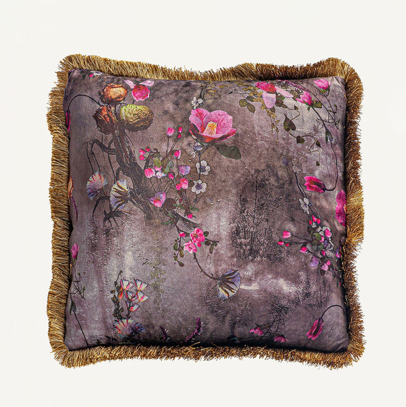 Moody Florals Velvet Cushion