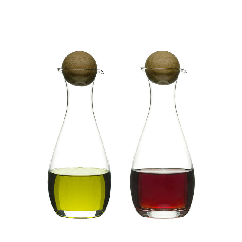 Oil + Vinegar Bottles with Oak stoppers