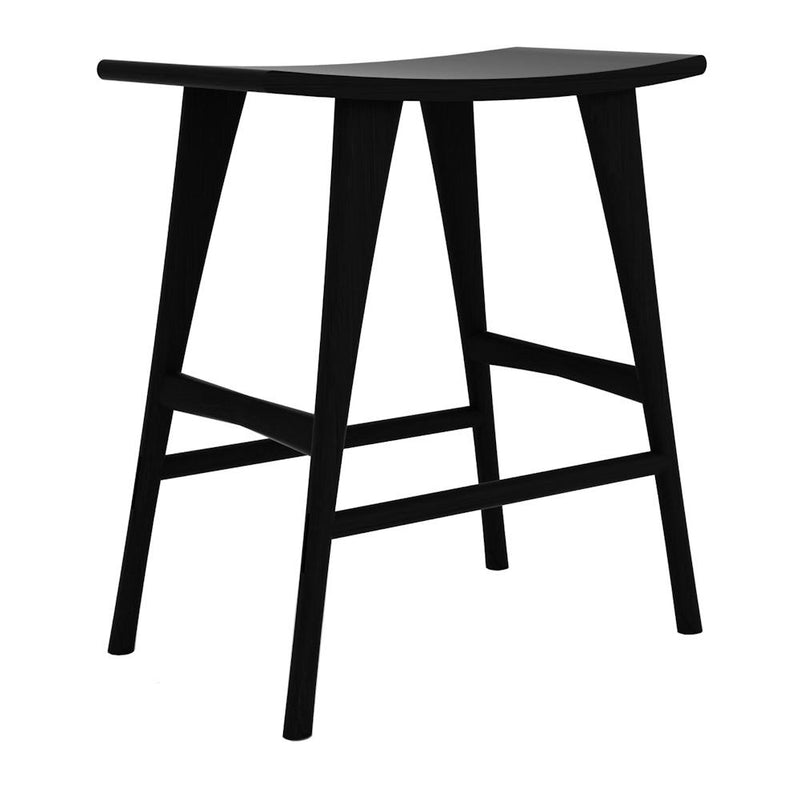 Taller version of black os stool suitable for bar height - side view