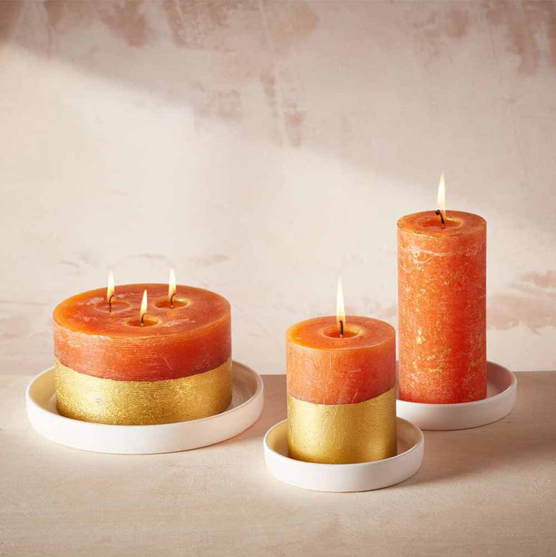 Orange & Cinnamon Marbled Candle