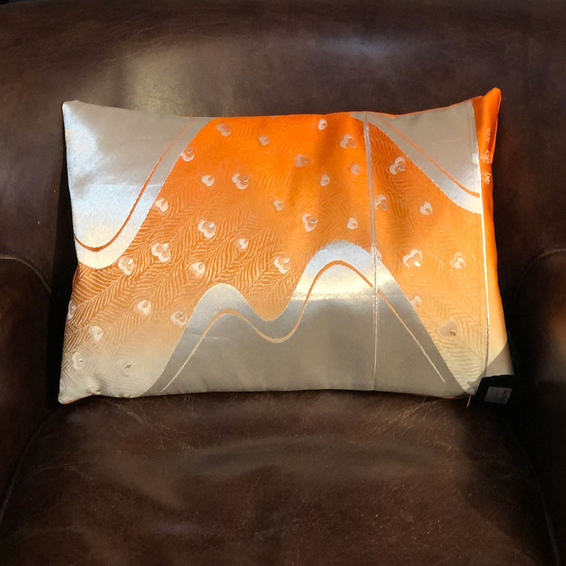 Orange Swirls Vintage Obi Cushion - Rectangle