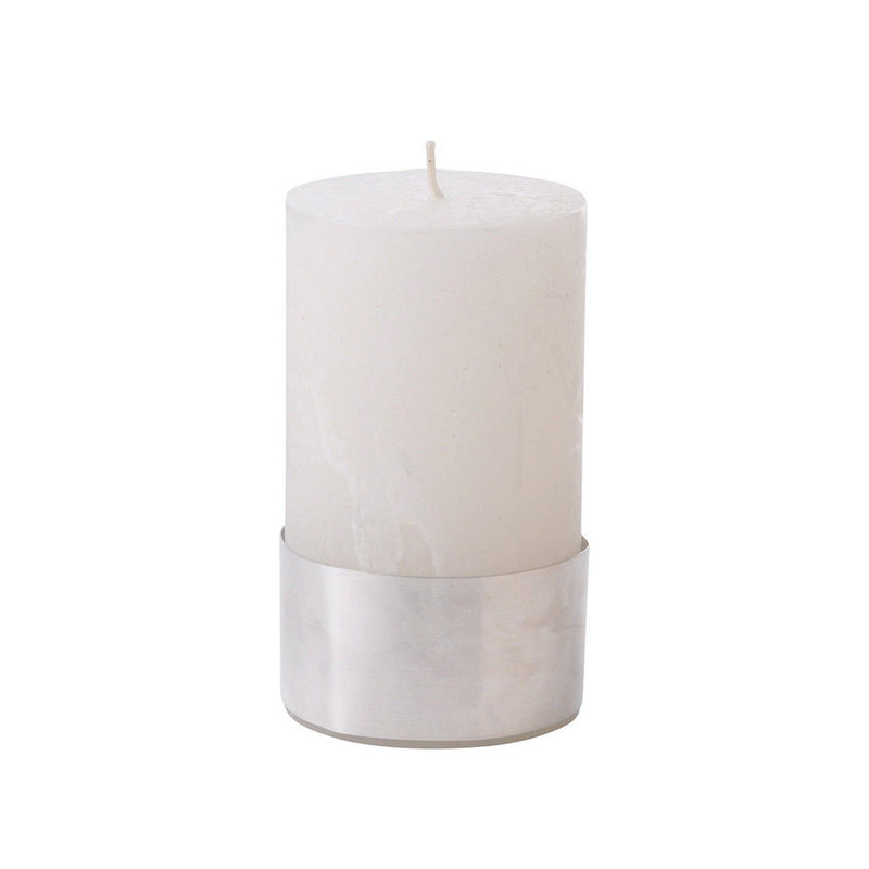 Candle with Steel Band 'White'